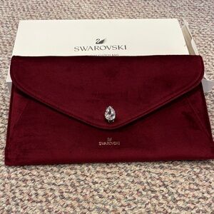 Swarovski Deep Red Velvet Clutch